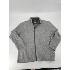 Faherty Brand Mens Full Zip Sweater Jacket Heather Grey Neck Size XXL